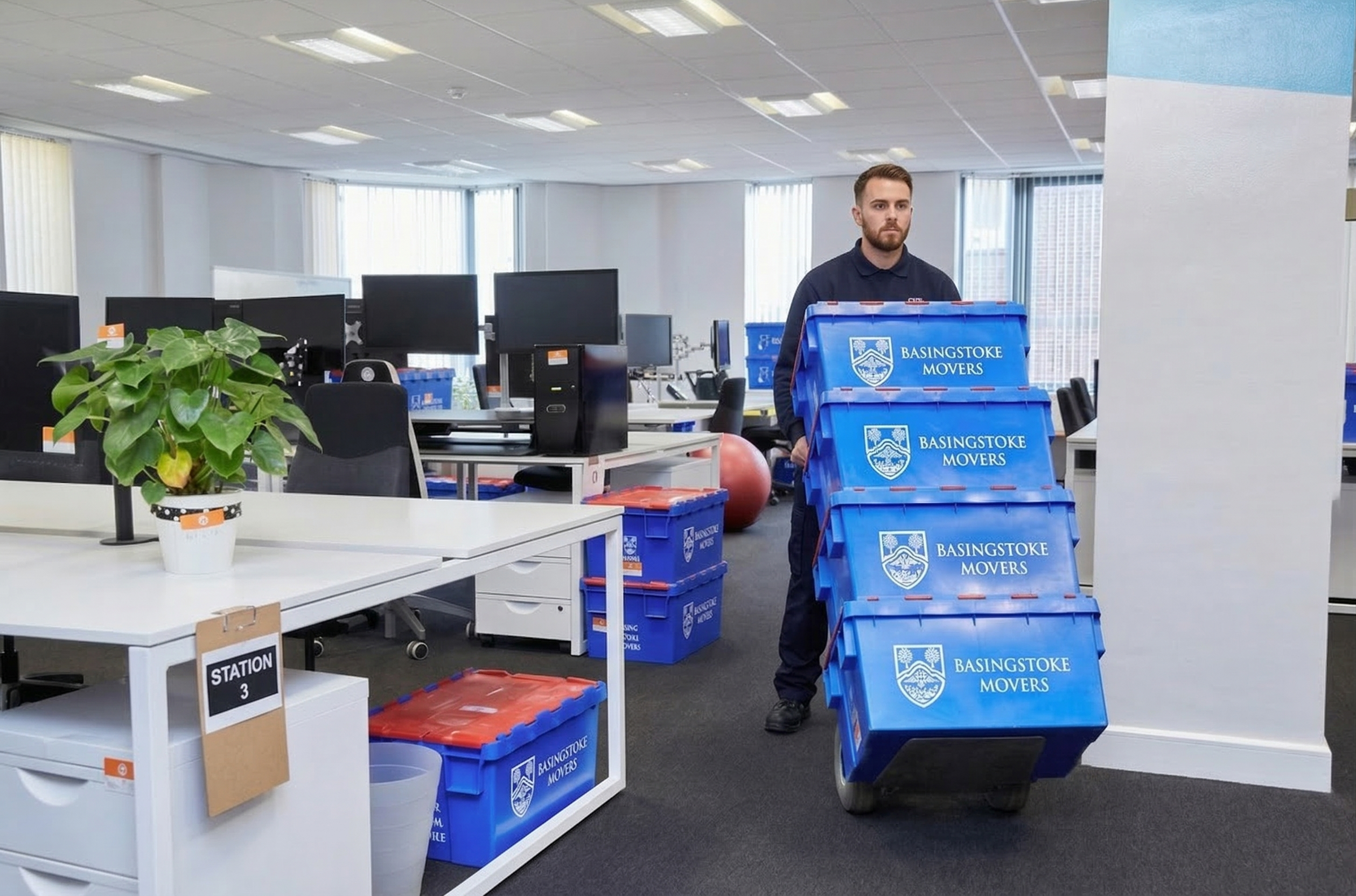 Office removals Basingstoke. Basingstoke Movers professional commercial moving team